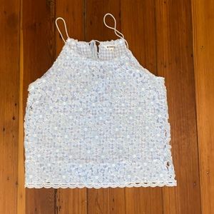 BB Dakota Crocheted Gingham Tank Tok